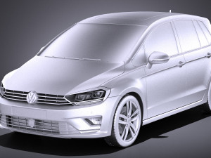 Volkswagen Golf Sportsvan 2015 vray 3D Model