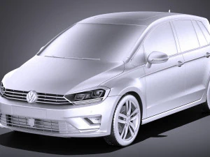 Volkswagen Golf Sportsvan 2015 vray Model 3D