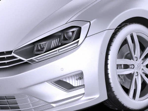 Volkswagen Golf Sportsvan 2015 vray Model 3D