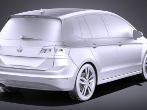 Volkswagen Golf Sportsvan 2015 vray 3D Model