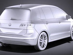 Volkswagen Golf Sportsvan 2015 vray Model 3D
