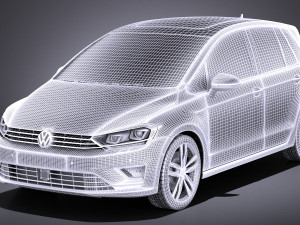 Volkswagen Golf Sportsvan 2015 vray 3D Model