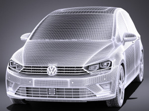 Volkswagen Golf Sportsvan 2015 vray 3D Model