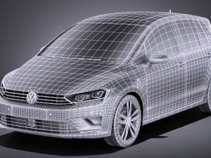 Volkswagen Golf Sportsvan 2015 vray 3D Model