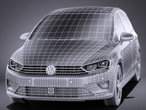 Volkswagen Golf Sportsvan 2015 vray 3D Model
