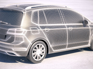 Volkswagen Golf Sportsvan 2018 3D Модель