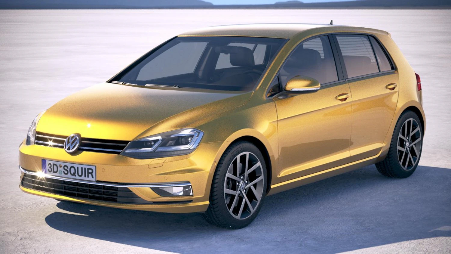 Volkswagen Golf TDi 2017 3D Model .c4d .max .obj .3ds .fbx .stl .blend