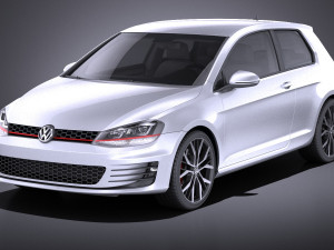 Volkswagen Golf VII GTI 2014 vray 3D Model