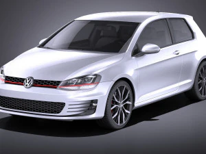 大众高尔夫 VII GTI 2014 vray 3D 模型
