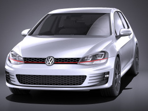 Volkswagen Golf VII GTI 2014 vray 3D Model