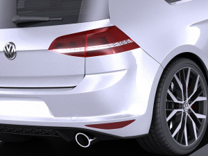 Volkswagen Golf VII GTI 2014 vray 3D Model