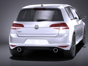 Volkswagen Golf VII GTI 2014 vray 3D Model