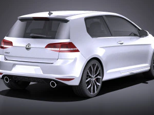 Volkswagen Golf VII GTI 2014 vray Modelo 3D