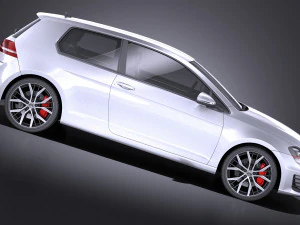 Volkswagen Golf VII GTI 2014 vray Modelo 3D