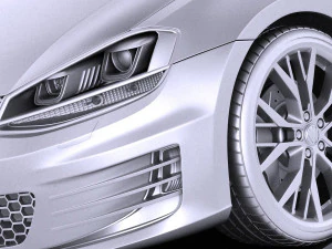 Volkswagen Golf VII GTI 2014 vray Modelo 3D