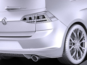Volkswagen Golf VII GTI 2014 vray 3D Model