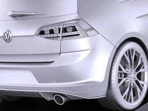 Volkswagen Golf VII GTI 2014 vray Modelo 3D