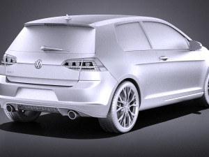 Volkswagen Golf VII GTI 2014 vray 3D Model