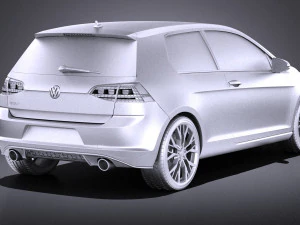 Volkswagen Golf VII GTI 2014 vray Modelo 3D