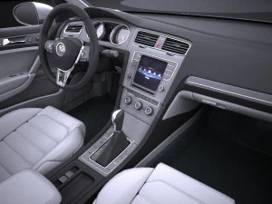 Volkswagen Golf VII GTI 2014 vray Modelo 3D