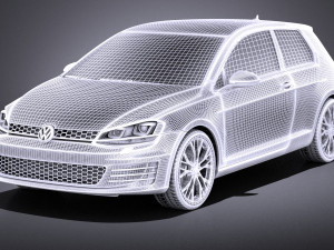 Volkswagen Golf VII GTI 2014 vray 3D Model