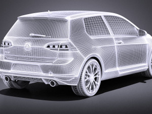 Volkswagen Golf VII GTI 2014 vray 3D Model