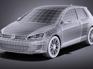 Volkswagen Golf VII GTI 2014 vray 3D Model