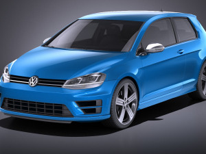 Volkswagen Golf VII R 2014 vray 3D Model