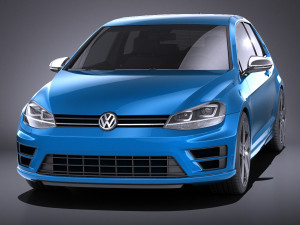 Volkswagen Golf VII R 2014 vray 3D Модель