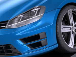 Volkswagen Golf VII R 2014 vray 3D Модель