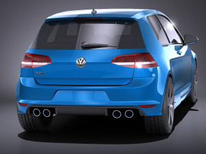 Volkswagen Golf VII R 2014 vray 3D Модель
