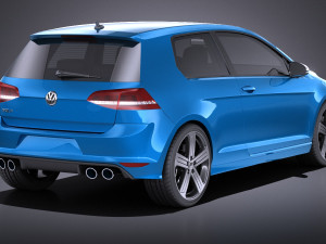 Volkswagen Golf VII R 2014 vray 3D Модель