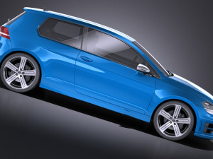 Volkswagen Golf VII R 2014 vray 3D Модель
