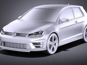 Volkswagen Golf VII R 2014 vray 3D Модель