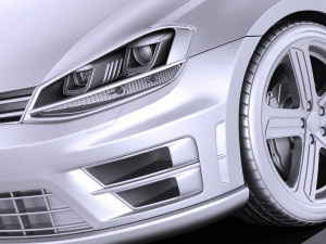 Volkswagen Golf VII R 2014 vray 3D Модель