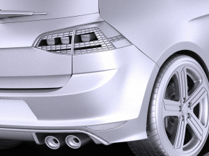 Volkswagen Golf VII R 2014 vray 3D Модель