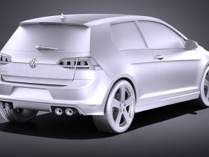Volkswagen Golf VII R 2014 vray 3D Модель