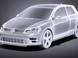 Volkswagen Golf VII R 2014 vray 3D Модель
