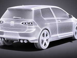 Volkswagen Golf VII R 2014 vray 3D Модель