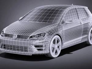 Volkswagen Golf VII R 2014 vray Modelo 3D
