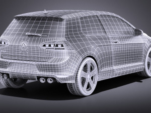 Volkswagen Golf VII R 2014 vray 3D Модель