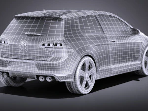 Volkswagen Golf VII R 2014 vray Modelo 3D