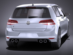 Volkswagen Golf VII R 5-door 2015 vray 3D 모델