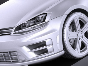 Volkswagen Golf VII R 5-door 2015 vray 3D 모델