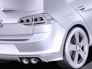 Volkswagen Golf VII R 5-door 2015 vray 3D 모델
