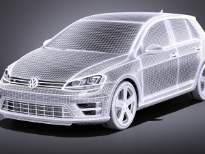 Volkswagen Golf VII R 5-door 2015 vray 3D 모델
