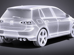 Volkswagen Golf VII R 5-door 2015 vray 3D 모델