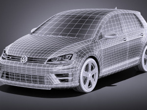 Volkswagen Golf VII R 5-door 2015 vray 3D 모델
