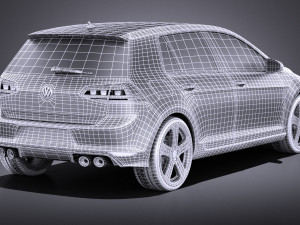 Volkswagen Golf VII R 5-door 2015 vray 3D 모델