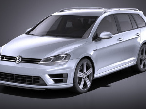 Volkswagen Golf VII R Variant 2015 vray 3D Model